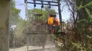 नागौर जिले में गर्मी से वाहन और ट्रांसफार्मर भी पकड़ने लगे आग