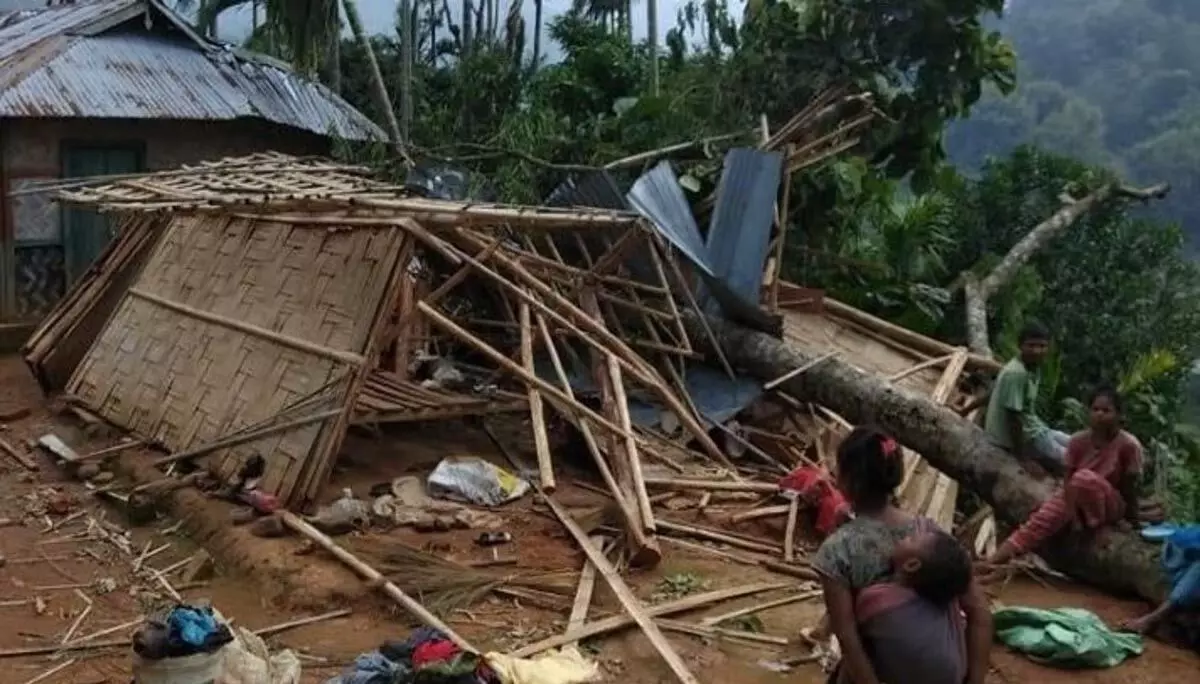 नागांव जिले में चक्रवाती तूफान रेमल के कारण 400 से अधिक घर, स्कूल भवन क्षतिग्रस्त