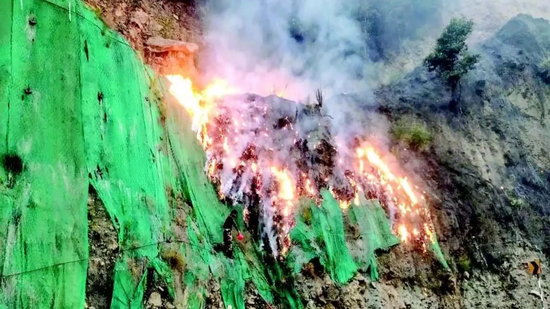 Jammu News: डोडा में भीषण गर्मी के कारण जंगल में आग लगी