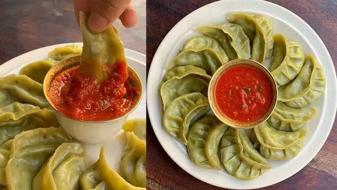 PALAK CHEESE CORN MOMOS : घर पर बनाइये पालक चीज़ कॉर्न मोमोस जानिए रेसिपी