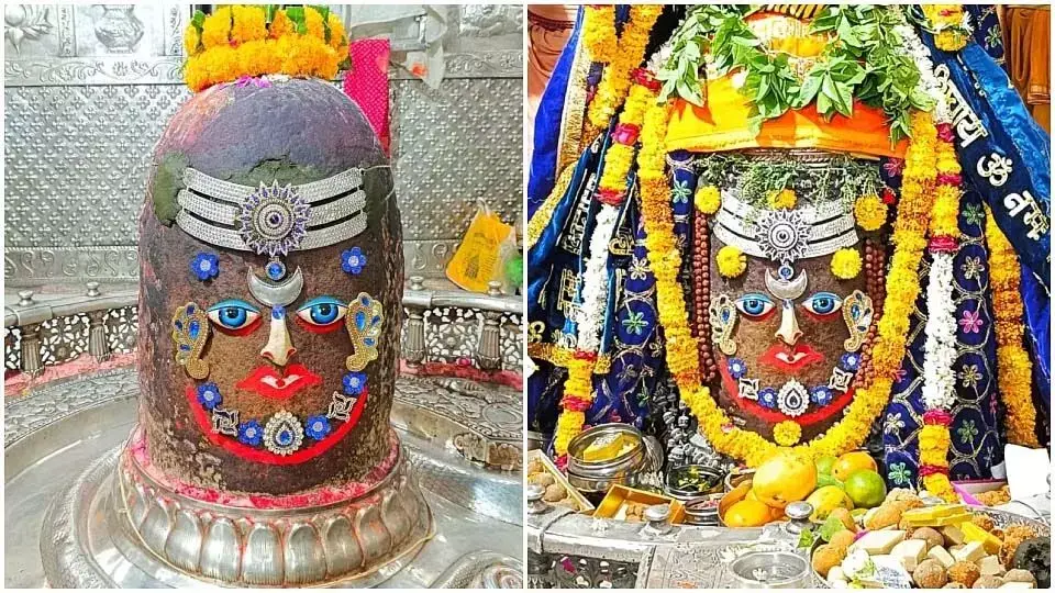 Ujjain : महाकाल का श्रृंगार भस्मारती में त्रिपुंड, सूर्य, चंद्र और फूलों की माला