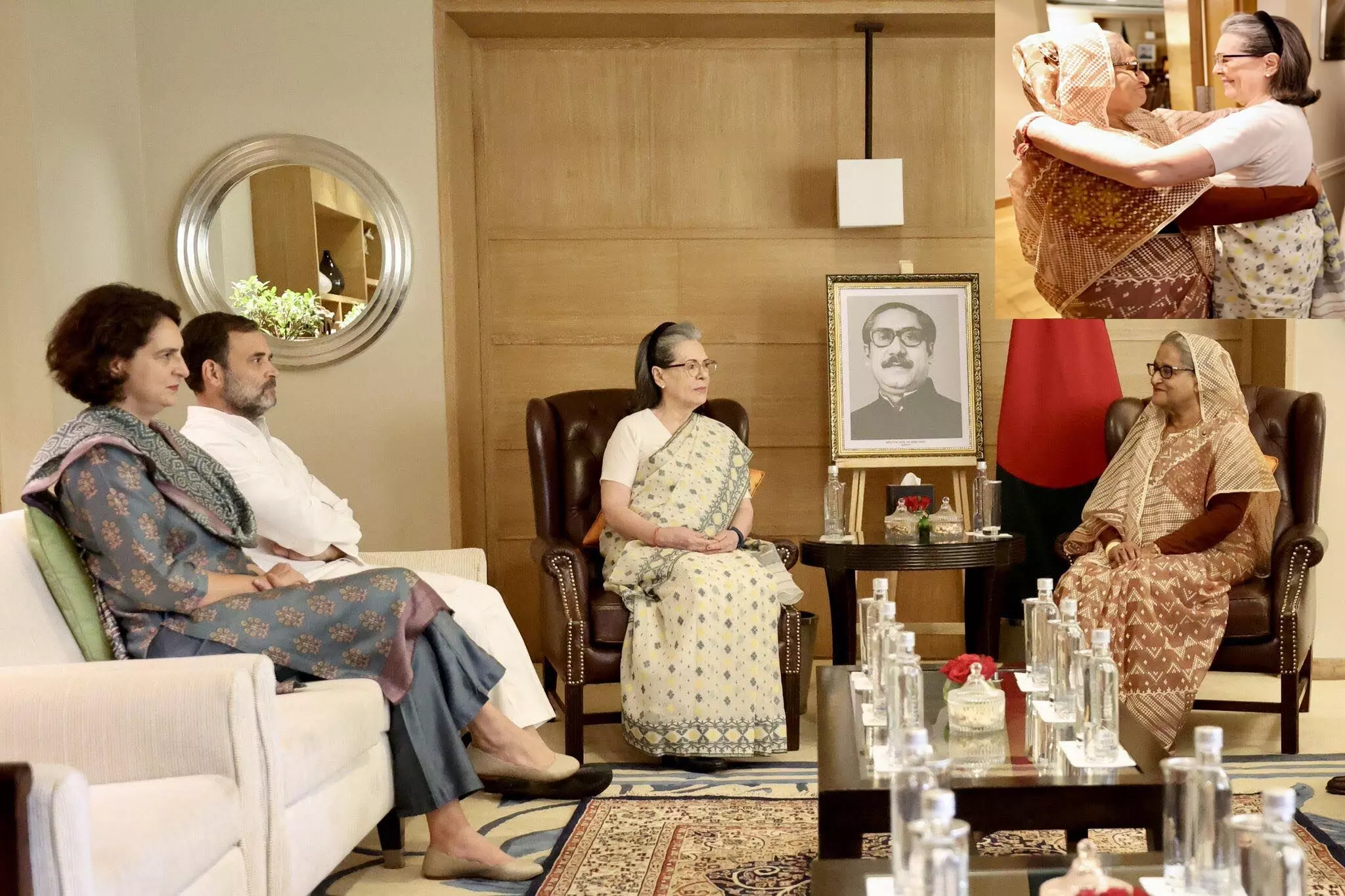 बांग्लादेश की PM शेख हसीना ने की सोनिया, राहुल और प्रियंका गांधी से मुलाकात
