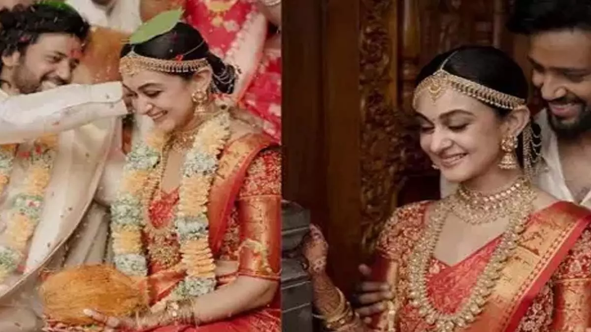 Actress Aishwarya Arjuns : अभिनेत्री ऐश्वर्या अर्जुन की शादी की तस्वीरें वायरल