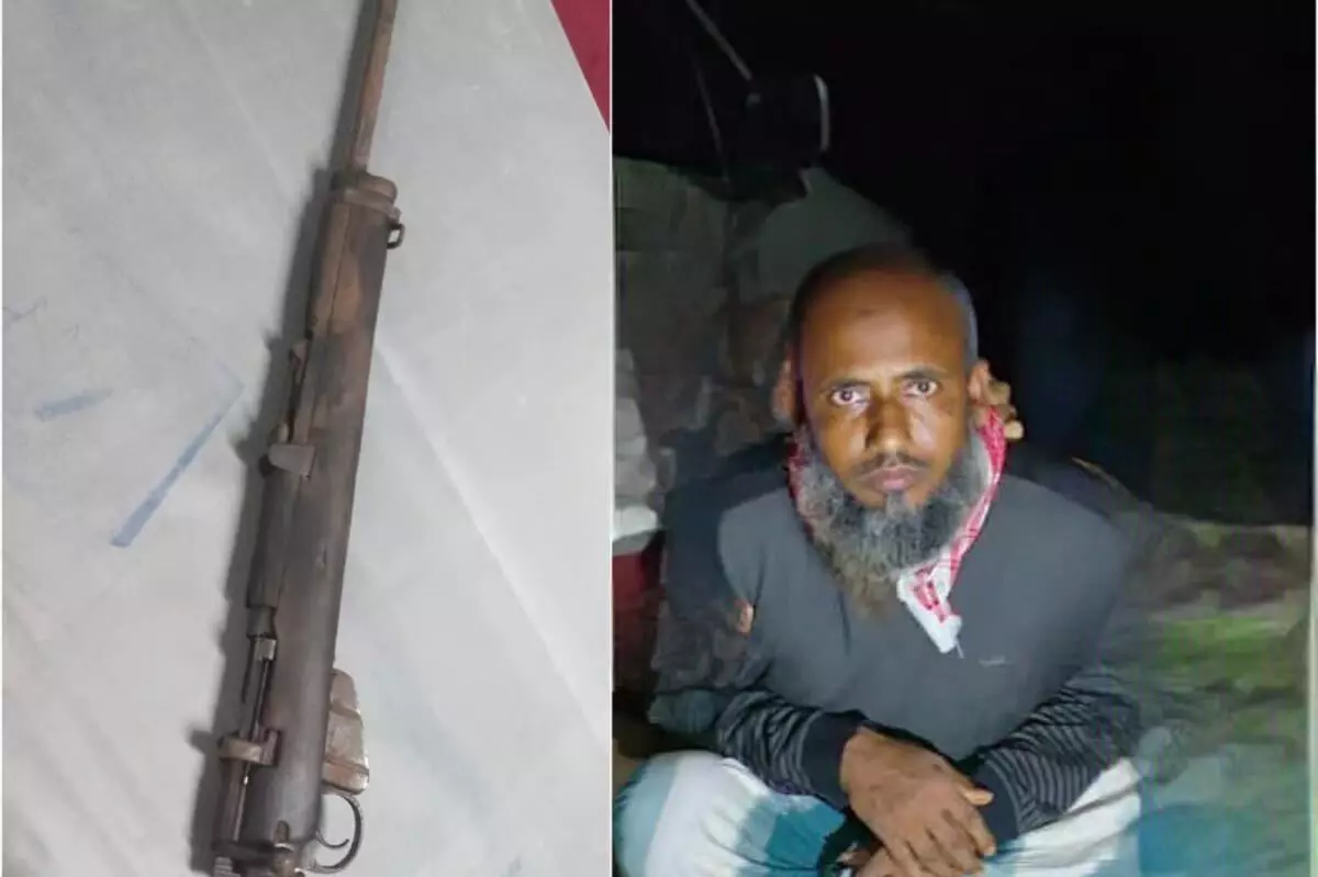 ASSAM NEWS :  दरांग पुलिस ने फरार गैंडा शिकारी को .303 राइफल के साथ गिरफ्तार किया