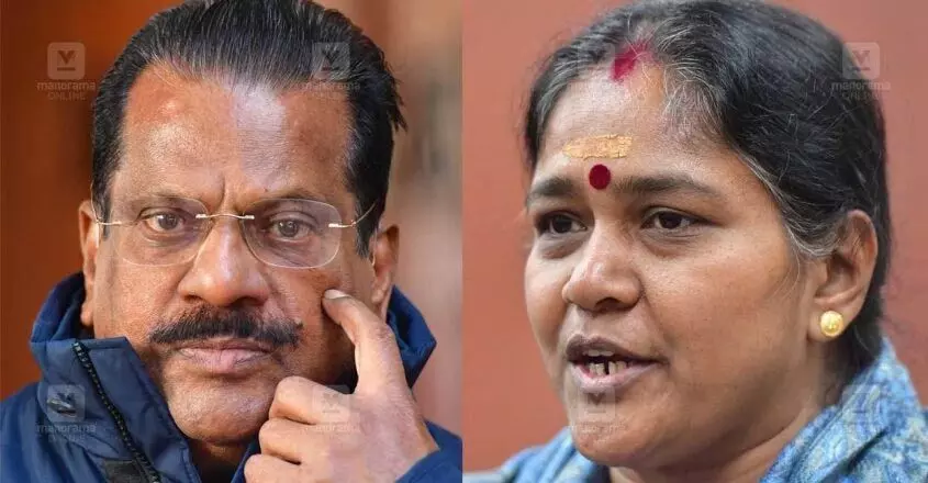 Kerala news :जयराजन ने सोभा सुरेंद्रन के खिलाफ मानहानि का मुकदमा दायर किया