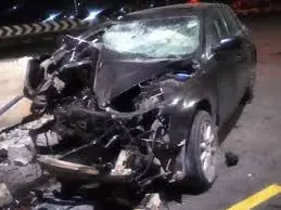Crushed by a black Audi car: ब्लैक ऑडी कार ने DIG के बेटे समेत तीन लोगो को कुचला