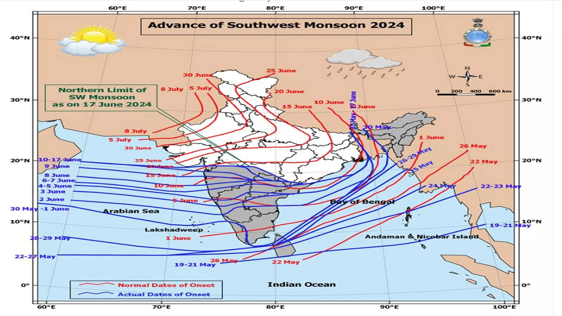 Monsoon के आगे बढ़कर, दिल्ली, पंजाब, हरियाणा, चंडीगढ़ तक पहुंचने की संभावना