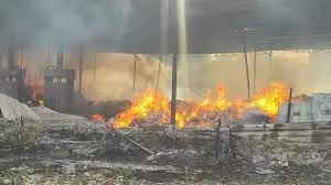 Alwar: स्क्रैप गोदाम में अचानक लगी आग