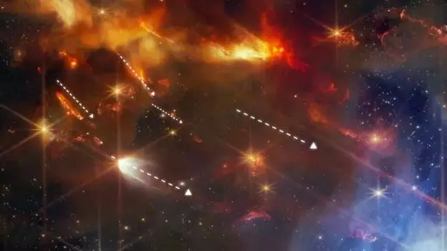 जेम्स वेब ने नवजात तारों से निकलने वाली गैसों के जेट का पहला दृश्य कैद किया