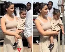 Bollywood : आलिया भट्ट और रणबीर कपूर बेटी राहा को तेज गर्मी में अपने जुहू वाले अंडर कॉन्ट्रैक्टेड घर के बाहर आए नज़र