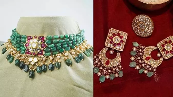 Sonakshi Sinha Look: रिसेप्शन में लाल साड़ी के साथ सोनाक्षी सिन्हा ने पहना हरा नेकपीस