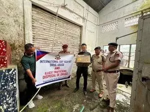 Mizoram: मादक पदार्थ विरोधी दिवस पर पुलिस ने 155 करोड़ रुपये मूल्य के मादक पदार्थ जलाए