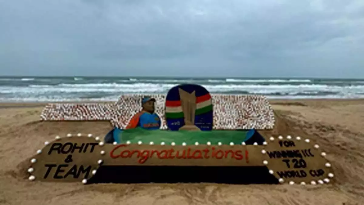 Team India : रेत कलाकार सुदर्शन पटनायक ने टीम इंडिया को बधाई दी