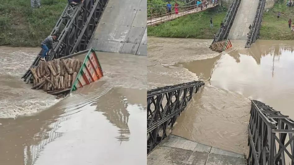 MANIPUR  : इंफाल नदी पर बना बेली ब्रिज ढहा, बचाव कार्य जारी