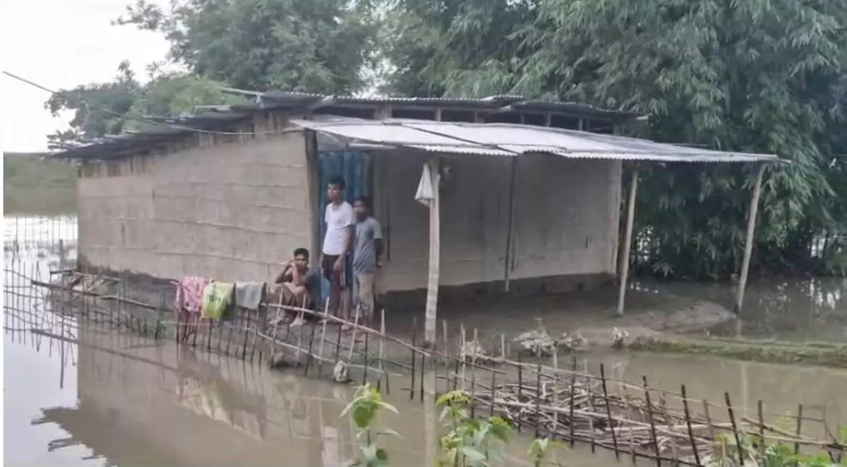 ASSAM NEWS :  जिया भराली नदी के उफान पर होने से जमुगुरीहाट में बाढ़