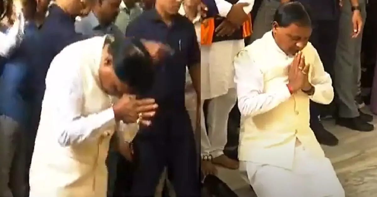 Mohan Charan Majhi सीएमओ पहुंचे, प्रवेश से पहले प्रार्थना की