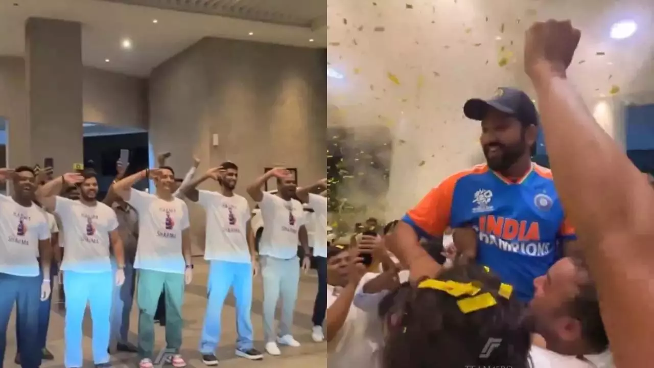 Rohit Sharma :  बचपन के दोस्तों के साथ मिलकर तिलक वर्मा ने खास अंदाज में किया वर्ल्ड चैंपियन कप्तान का स्वागत