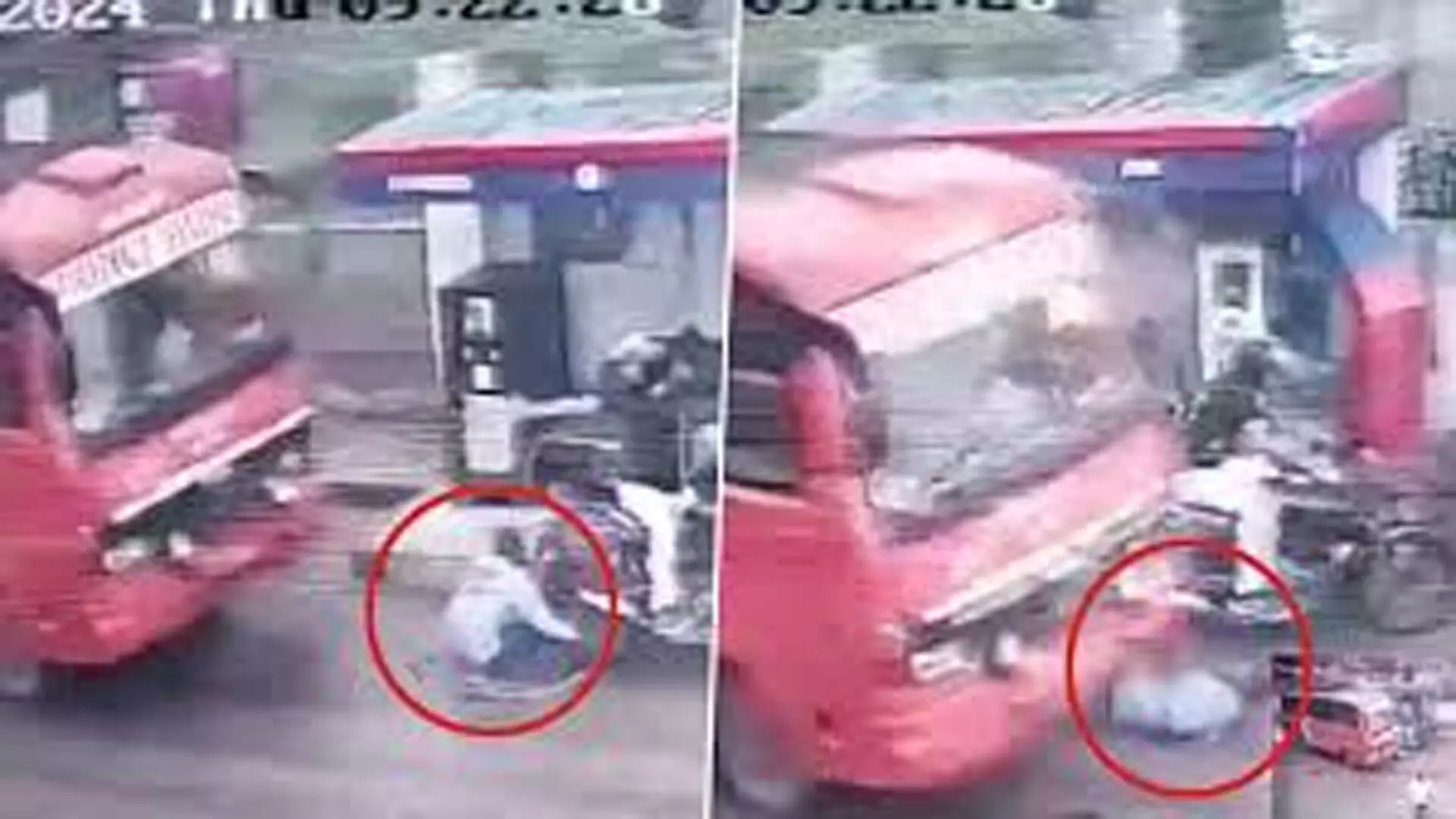 Accident: बिना ड्राइवर के चल पड़ी बस, पेट्रोल पंप कर्मचारी को कुचला, देखें LIVE VIDEO...