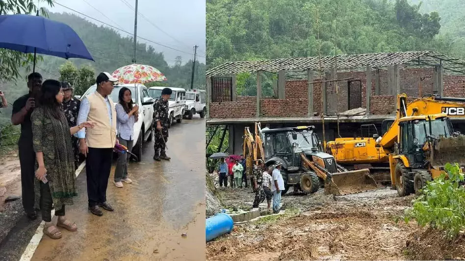 ARUNACHAL : भूस्खलन के खतरे के बीच एनएच 145 पर निरीक्षण किया गया