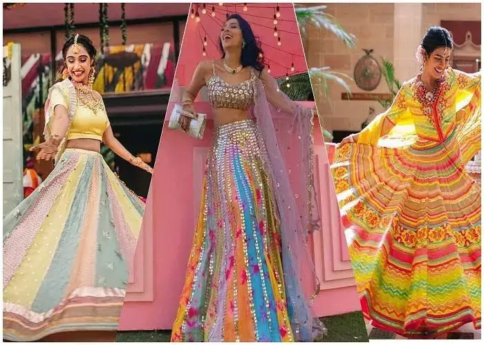 Multicolour Lehenga for Desi Vibrant Look:घर के फंक्शन पर देसी वाइब्रेंट लुक