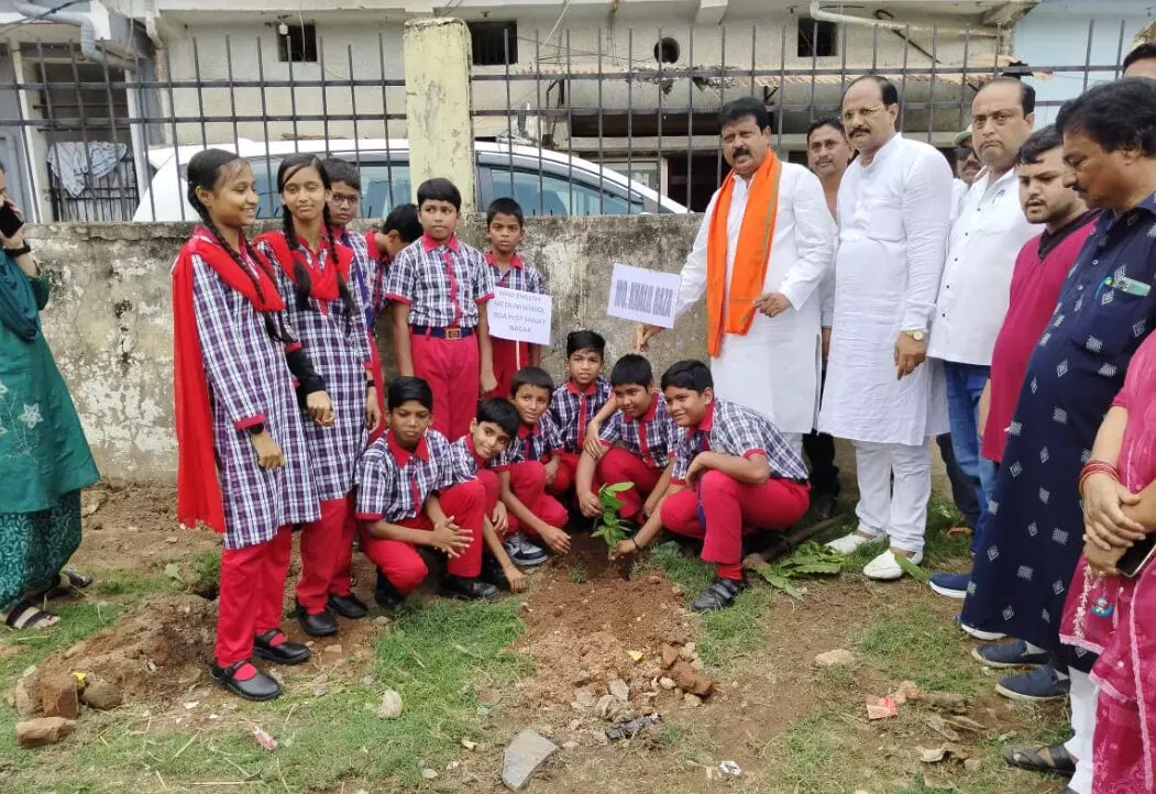 Raipur: संजय नगर स्कूल में वृक्षारोपण