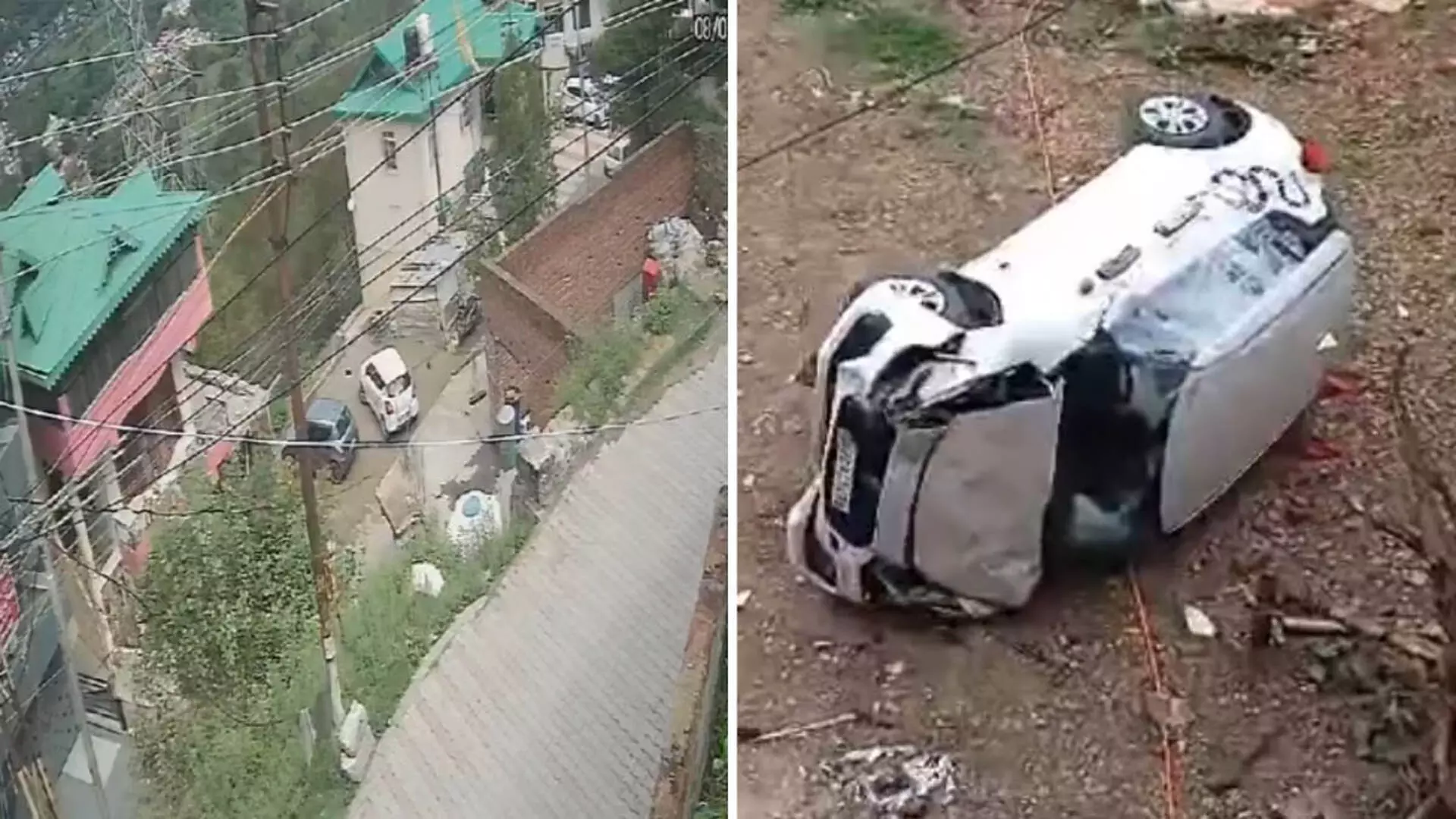 Himachal: कार पार्क करते समय 30 मीटर गहरी खाई में गिरी महिला, देखें VIDEO...