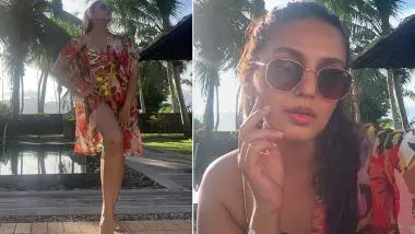 फ्लोरल प्रिंट बिकिनी में छाई Huma Qureshi, दिए किलर पोज