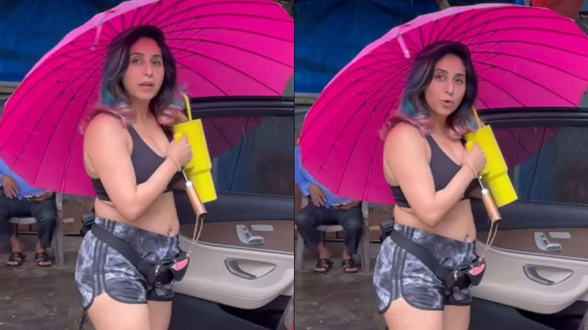 Neha Bhasin ने जिम शॉर्ट्स में पीछे से रिकॉर्ड करने के लिए पैप्स की क्लास लगाई