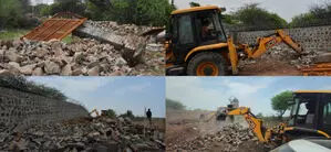 रायसीना हिल्स में ढहाए गए 12 अवैध निर्माण