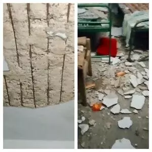 गर्ल्स हॉस्टल में हादसा, कमरे की छत का हिस्सा टूटकर गिरा
