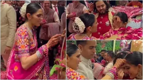Ananta-Radhika के शादी में श्लोका मेहता ने पहना खूबसूरत फ्लोरल साड़ी