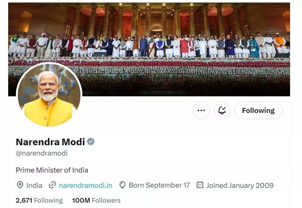 BIG BREAKING: PM मोदी के X अकाउंट में 100 मिलियन फ़ॉलोअर्स