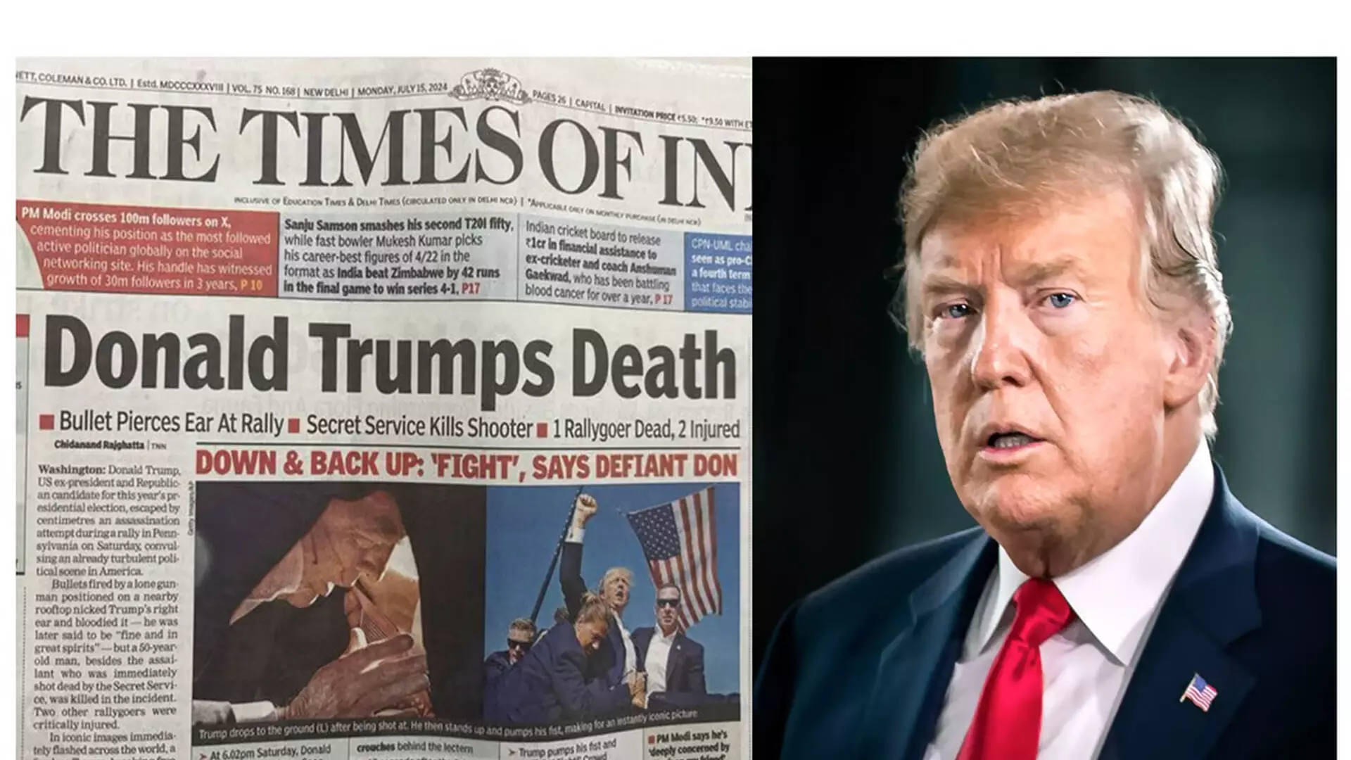 Donald Trumps Death, जाने टाइम्स ऑफ इंडिया के शीर्षक की सच्चाई