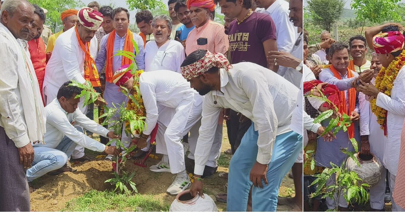 Gram Panchayat Peeplund के चारागाह में विधायक मीणा ने 49 पौधे लगाकर मनाया जन्मदिन