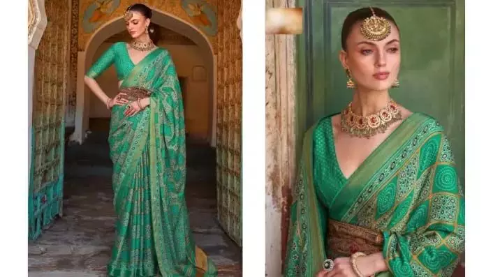 Green Saree for Sawan: खूबसूरत डिजाइन के साथ बनाएं सावन को हरा-भरा