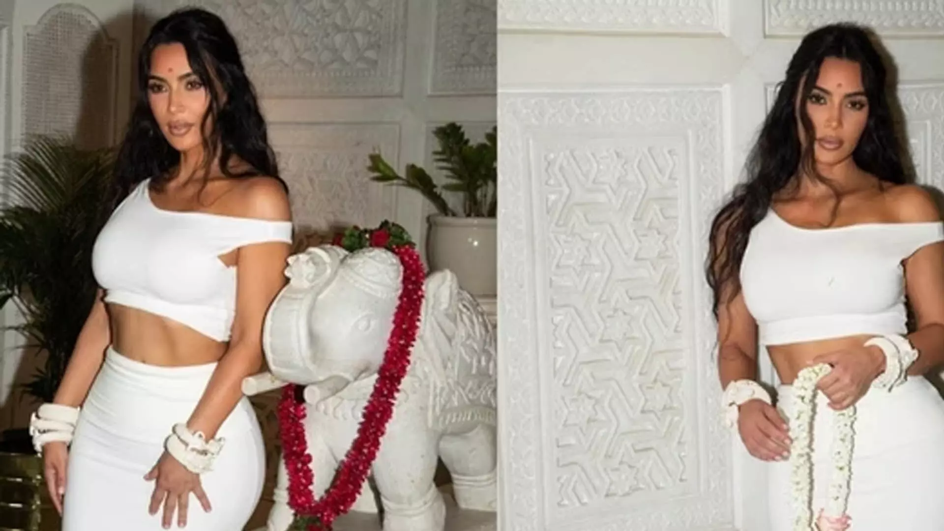 Kim Kardashian: किम कार्दशियन ने मुंबई यात्रा से हाथी की मूर्ति के साथ तस्वीर साझा की