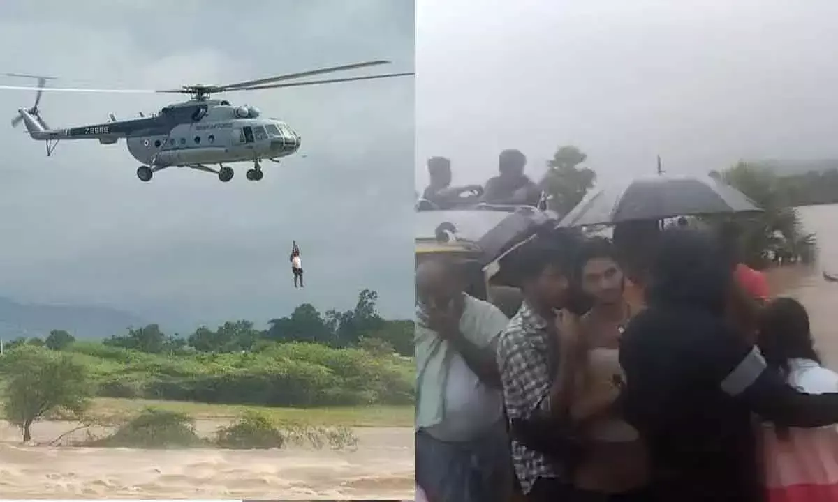 Peddavagu बाढ़ में फंसे 41 लोगों को बचाया गया