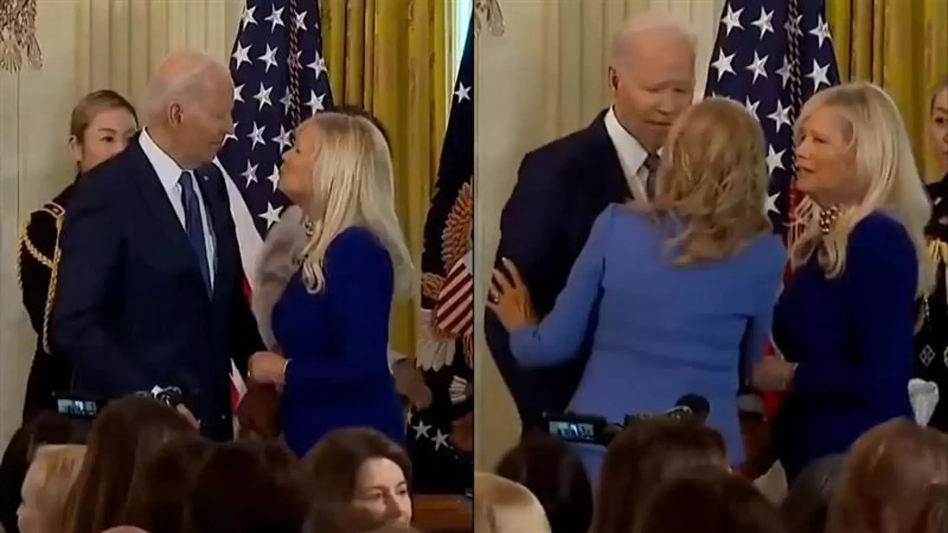 VIDEO: दूसरी महिला को पत्नी समझकर किस करने ही वाले थे Biden, फिर...