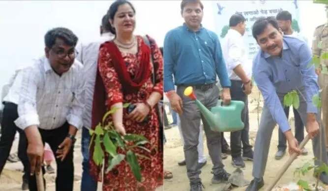 Ghaziabad: जनप्रतिनिधियों और अधिकारियों ने जिले में बड़े स्तर पर चलाया वृक्षारोपण अभियान