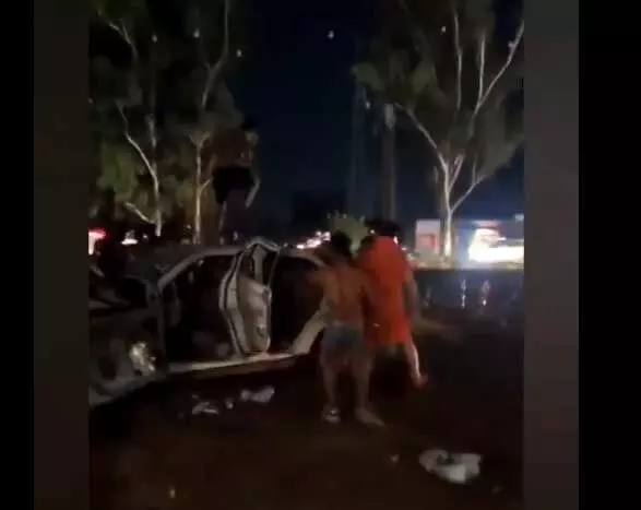 कांवड़ियों पर आरोप Video, तोड़फोड़ कर कार में आग लगाने की कोशिश की