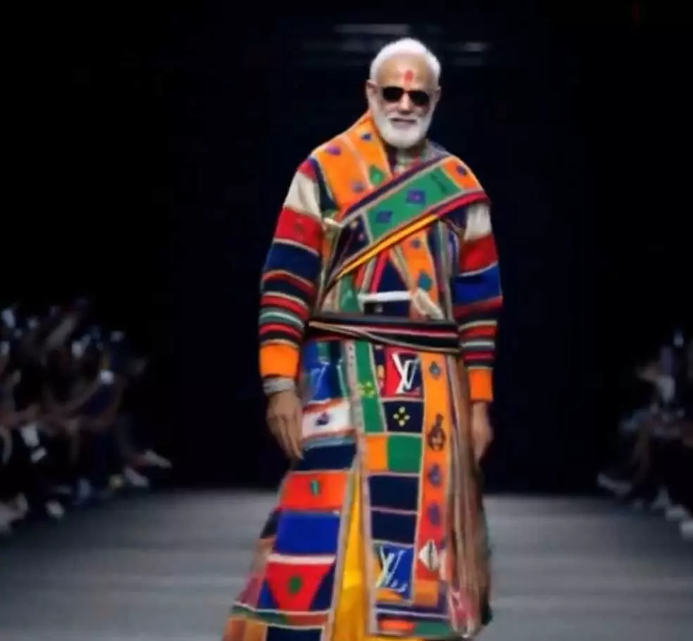 AI वाला फैशन शो, पीएम मोदी भी नजर आ रहे, सबसे रईस इंसान ने किया शेयर