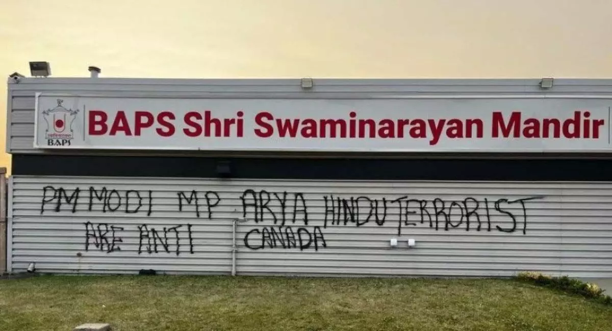 Canada में हिंदू मंदिर पर खालिस्तानी समर्थकों ने की तोड़फोड़