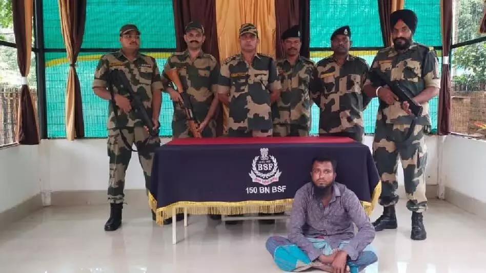 बीएसएफ जवानों ने Tripura में बांग्लादेशी नागरिक को हिरासत में लिया