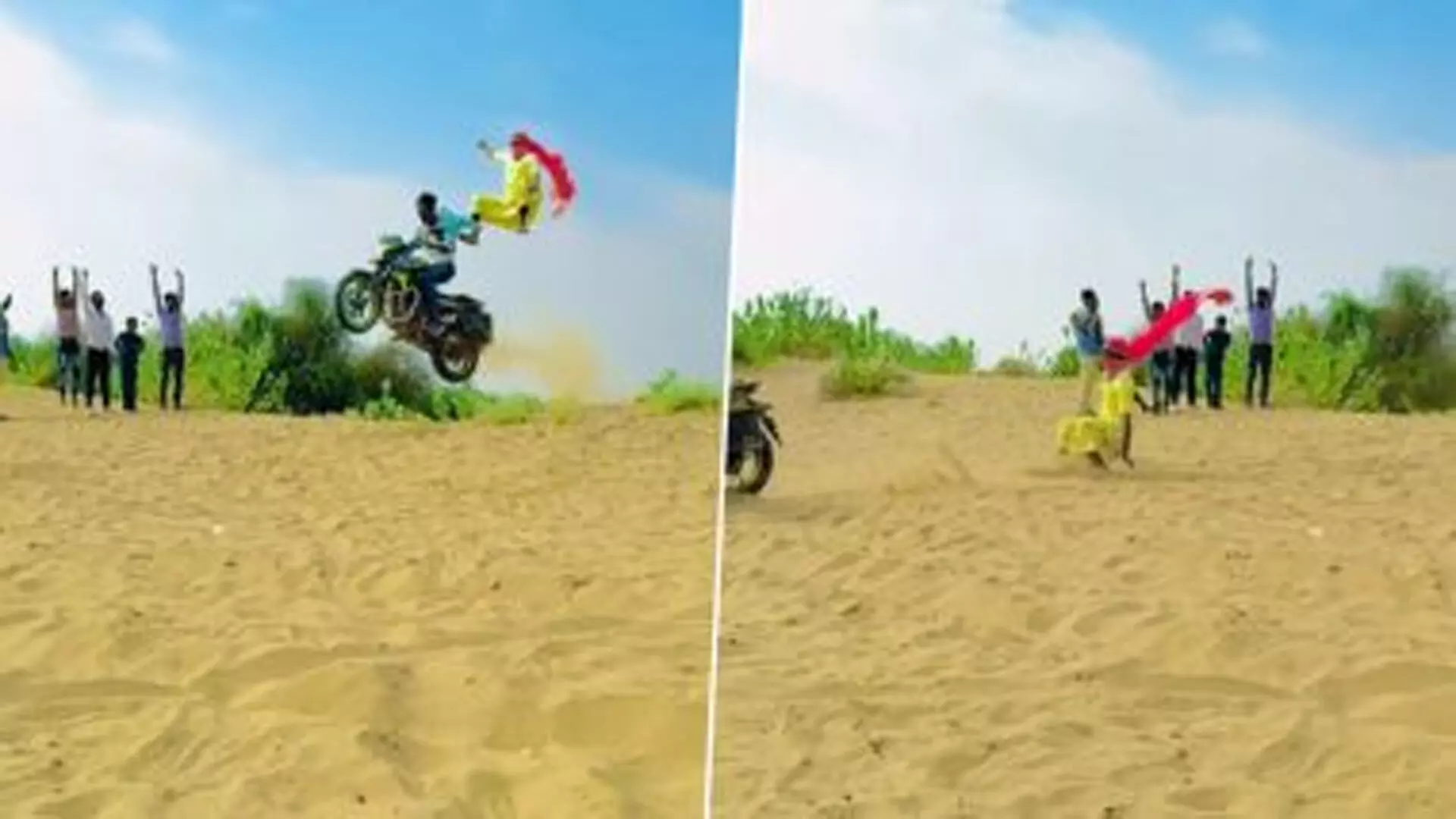Funny Video: बाइक पर स्टंट कर रहा था शख्स, हवा में उड़ी पापा की परी