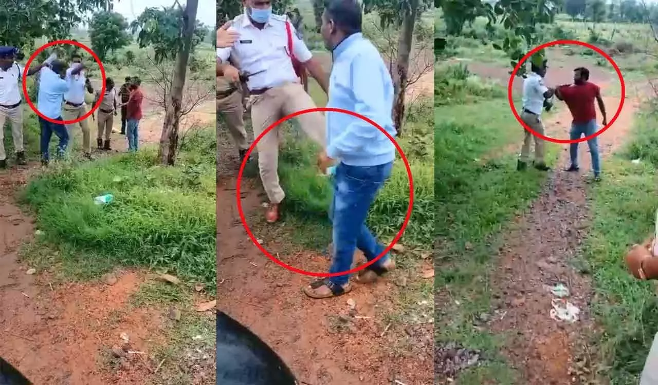 Telangana: पुलिस द्वारा दो लोगों पर हमला करने का वीडियो सामने आया