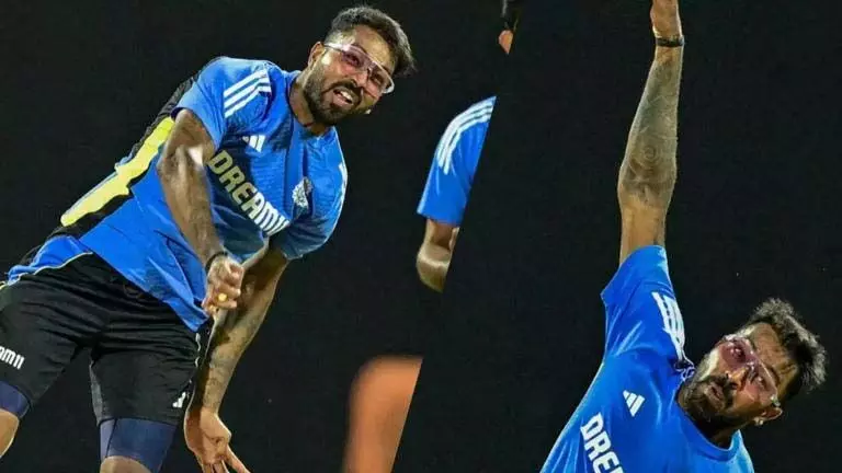 Hardik Pandya ने मैच से पहले नेट्स पर की गेंदबाजी