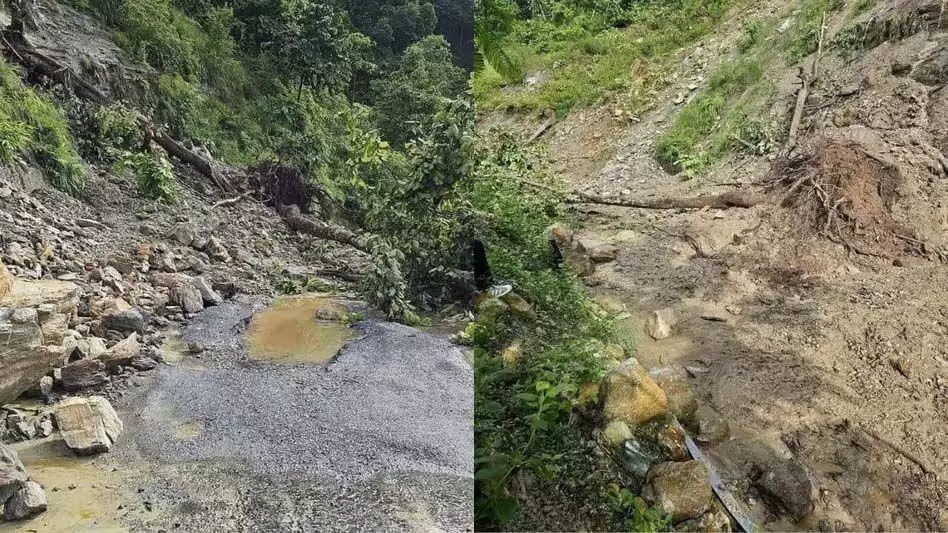 Sikkim: NH 10 पर ताजा भूस्खलन, सड़क साफ करने का काम जारी