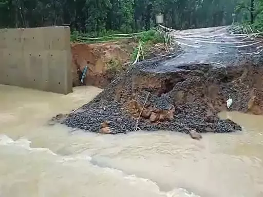 CG के मोहला में बारिश से बह गए पुल-सड़क