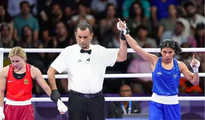 Paris Olympic: भारत की निखत ज़रीन ने  मैक्सी कैरिना क्लोएत्जर को हराया