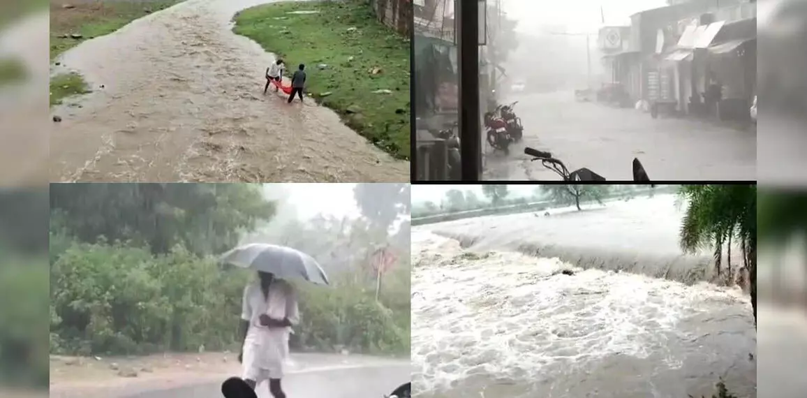 Continues मानसूनी बारिश से पूर्वी राजस्थान में नदी-नाले उफान पर